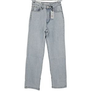 Revolve Weworewhat size 26 mom slit straight indigo comfort superlight jeans NEW